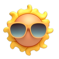 带墨镜的卡通太阳公公图片