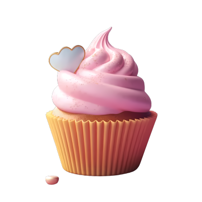 粉色草莓可爱杯子蛋糕素材