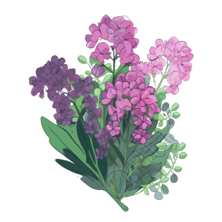 花粉紫色叶子绿色渐变植物图片