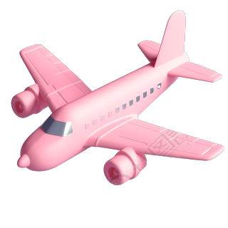 粉色飞机软色系PNG图形素材