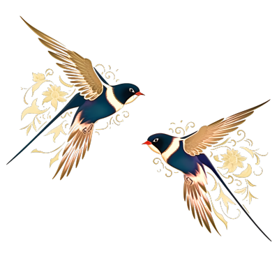 两只飞舞的燕子透明背景图