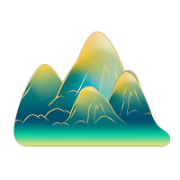 中国风山水元素插画设计素材