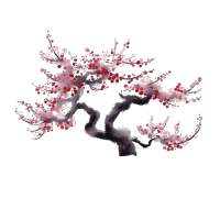古风梅花树高清插画设计素材