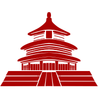 雄伟壮观的天坛红色剪影