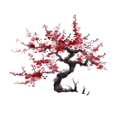红色梅花树高清图形素材