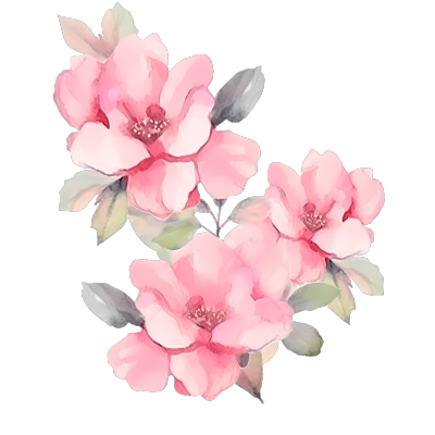 唯美大气粉色渐变花卉素材