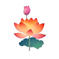 卡通莲花花苞插画商用素材
