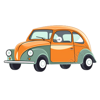 透明背景橙色小车高清PNG图形素材