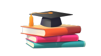 书籍上面的学士帽素材图