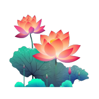荷花花瓣渐变UI插画设计素材