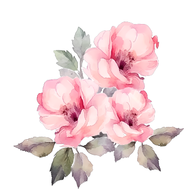 粉色花朵水彩插画图形素材