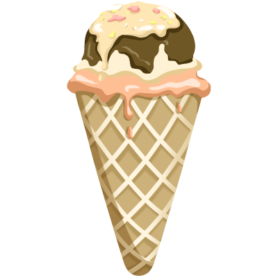 手绘奶油冰淇淋甜筒插画素材