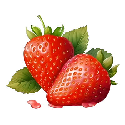 色彩鲜艳的草莓PNG素材