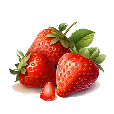 三颗草莓插画设计PNG素材