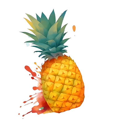 新鲜采摘的菠萝商用插画素材