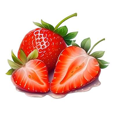 切开的水果美味草莓插画PNG