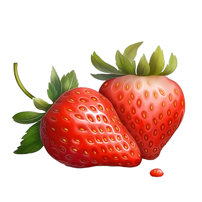 美味水果新鲜草莓透明背景商业可用