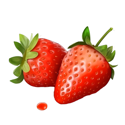 水彩画酸甜可口的草莓元素