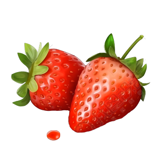 水彩画酸甜可口的草莓元素