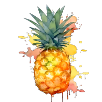 新鲜水果美味菠萝插画PNG