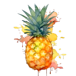 新鲜水果美味菠萝插画PNG