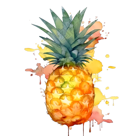 新鲜水果美味菠萝插画PNG