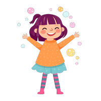 手绘开心大笑的小女生插画