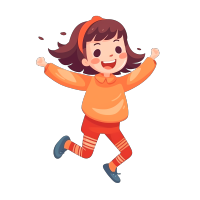 萌萌哒的小女孩开心大笑插画
