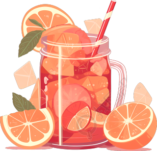 色彩鲜艳的果汁冷饮高清插画设计