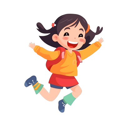 儿童节开心的小女孩插画元素