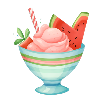 夏天美食西瓜刨冰商用素材