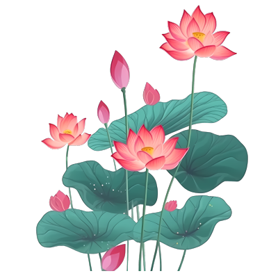 可商用色彩鲜艳的莲花插画素材