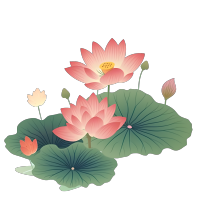 扁平化荷花插画图形素材