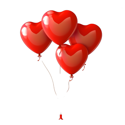 红色心形气球图形设计素材