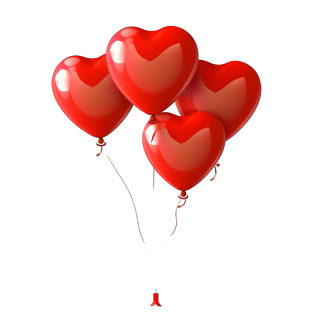 红色心形气球图形设计素材