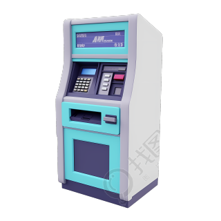 高清透明背景ATM插画素材