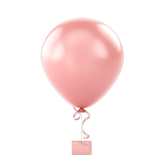 唯美粉色气球携带生日礼物插画
