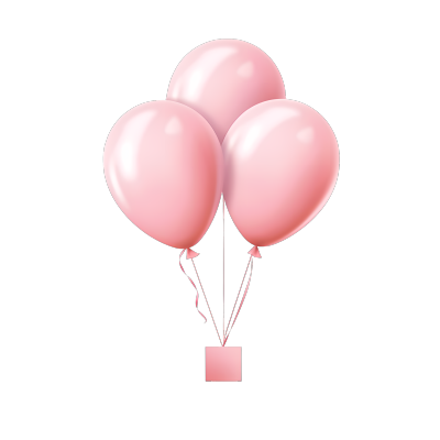生日派对粉色气球商用插画