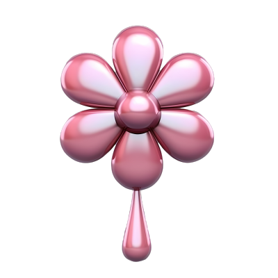 简约风格的粉色小花气球素材