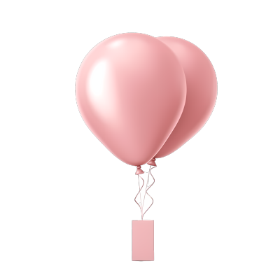 粉色3D立体气球PNG元素
