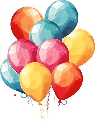 生日派对装饰气球插画素材