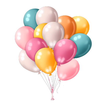 生日氛围营造气球插画