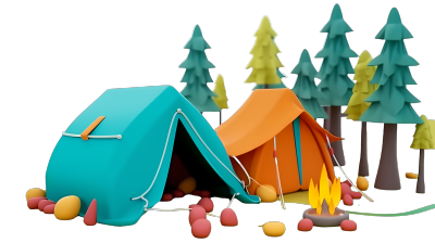 户外露营3D立体帐篷元素