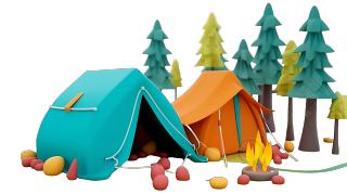 户外露营3D立体帐篷元素