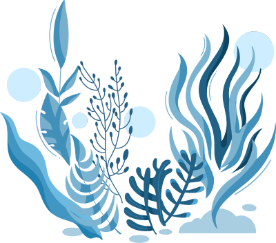 蓝色的水生植物海草装饰素材图