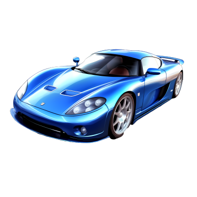 蓝色跑车高清PNG图形素材