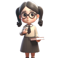 双马尾的可爱小女孩卡通图