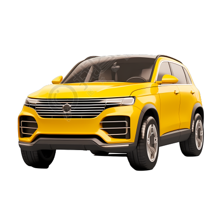 3D立体黄色SUV图形素材