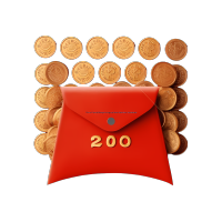 金色数码币红包PNG素材