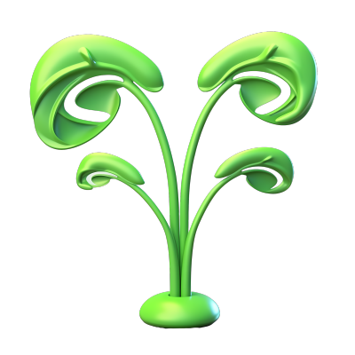 3D立体绿色植物插画素材